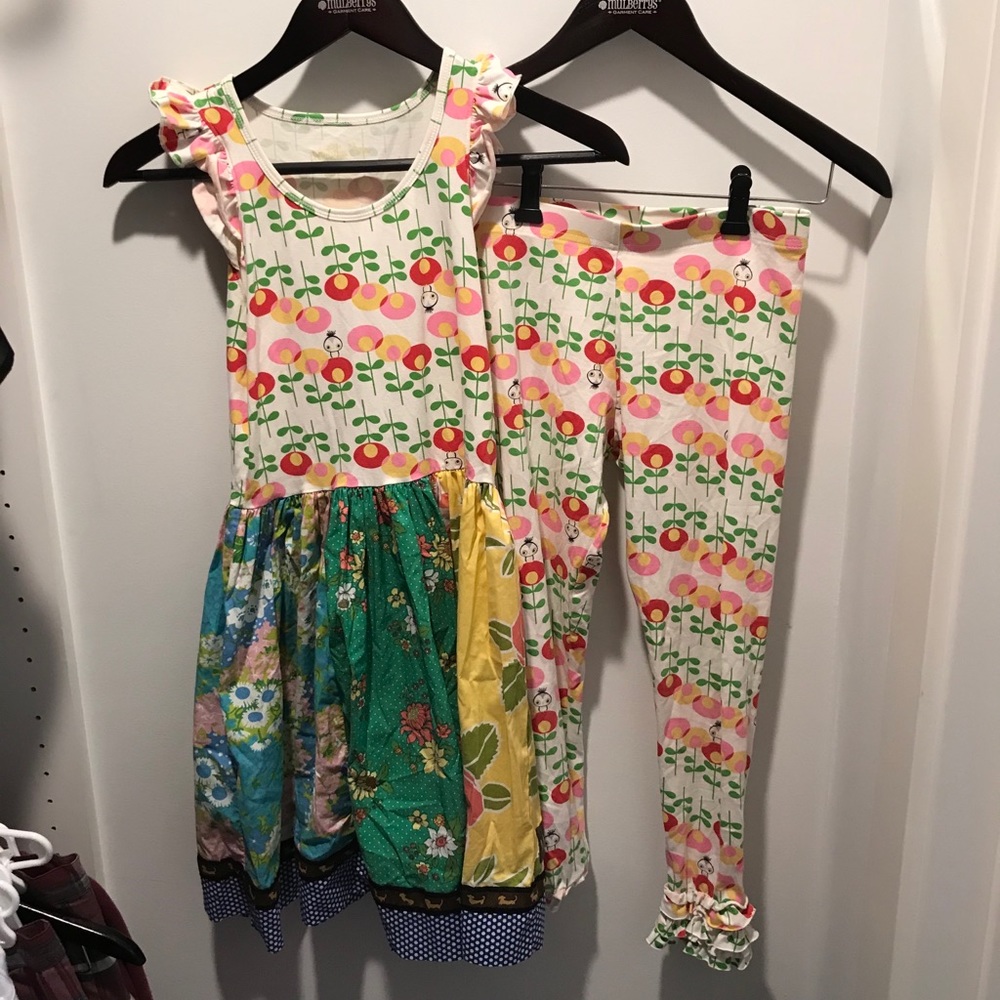 Matilda Jane girl’s size 12 dress leggings set
